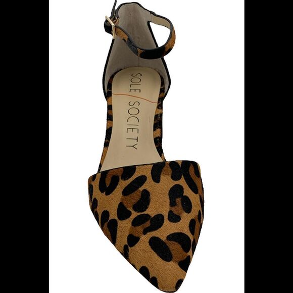 Sole Society Ankle Strap Pointed Toe Heel Katarinaa Tan/Black - Medium - Picture 4 of 5